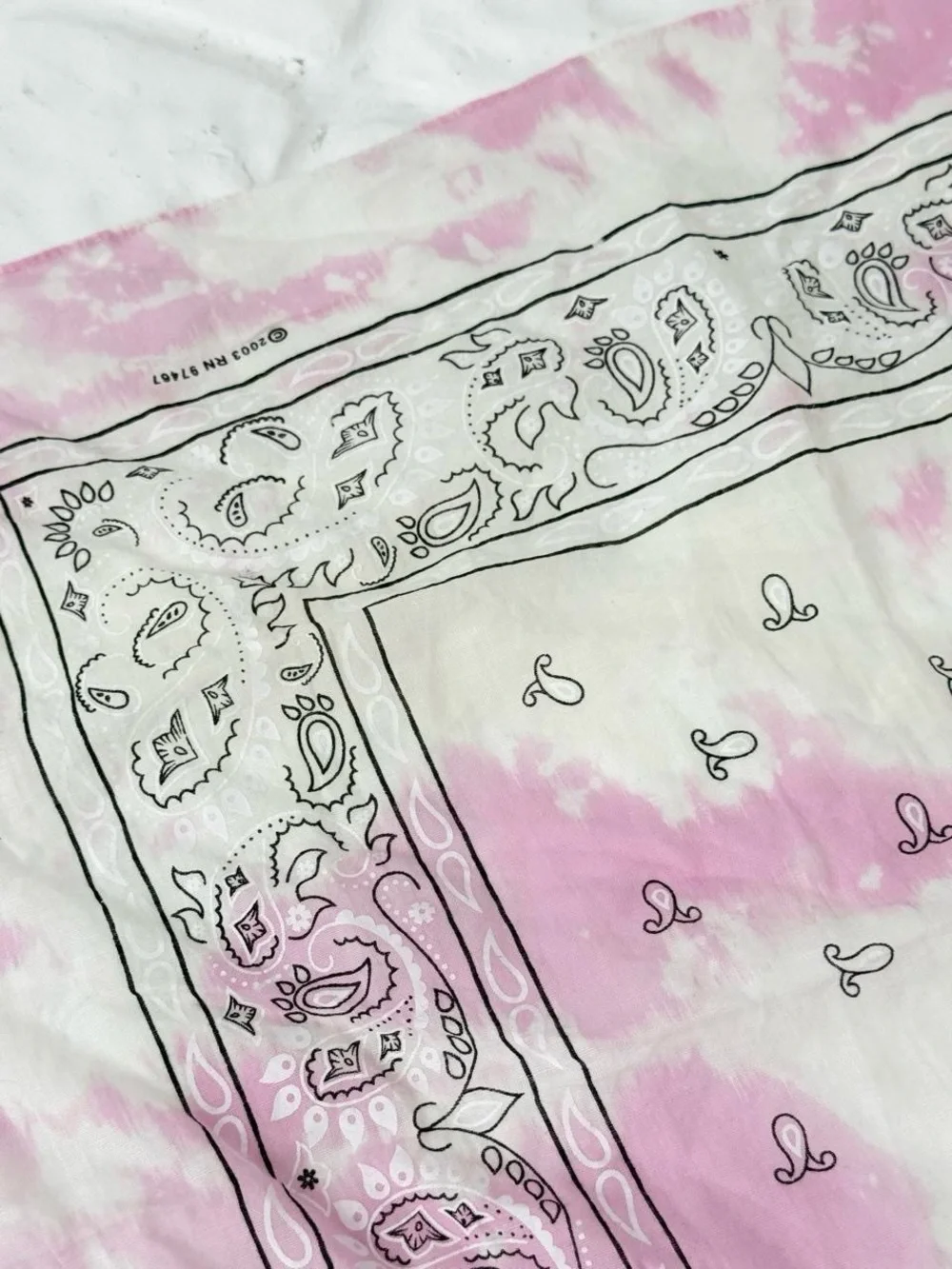 ✿ Hand-Dyed Pink Tie-Dye Paisley Bandana